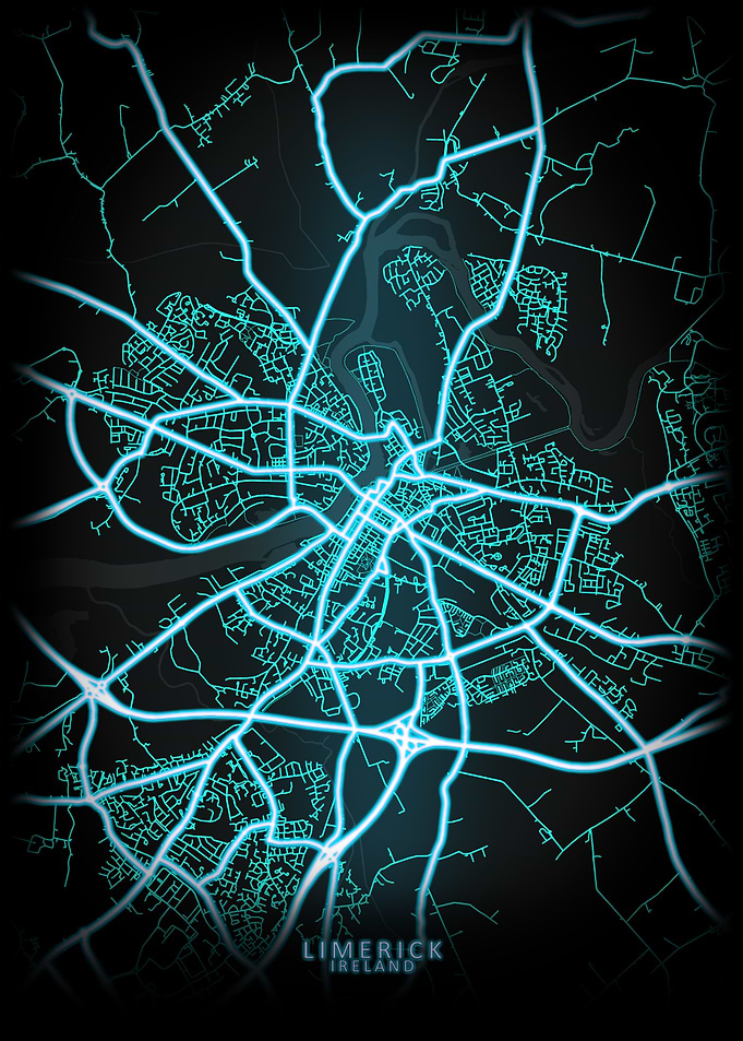 Limerick Ireland City Map