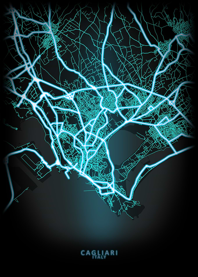 Cagliari Italy City Map