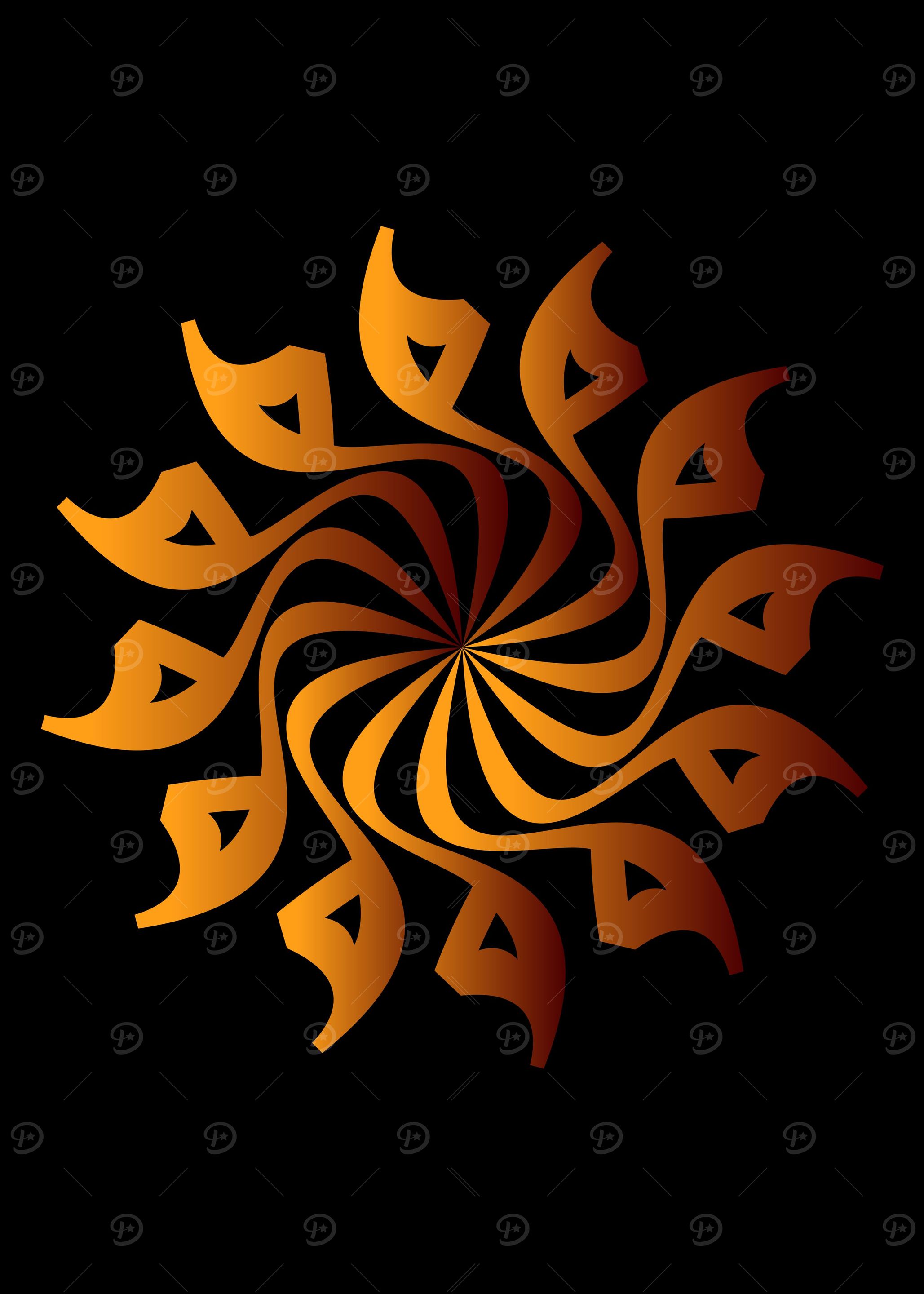 Abstract dark mandala