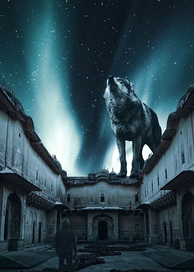 howling giant wolf
