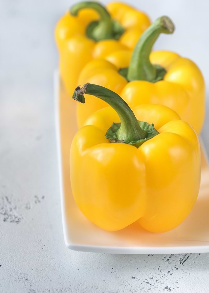 Fresh yellow bell peppers