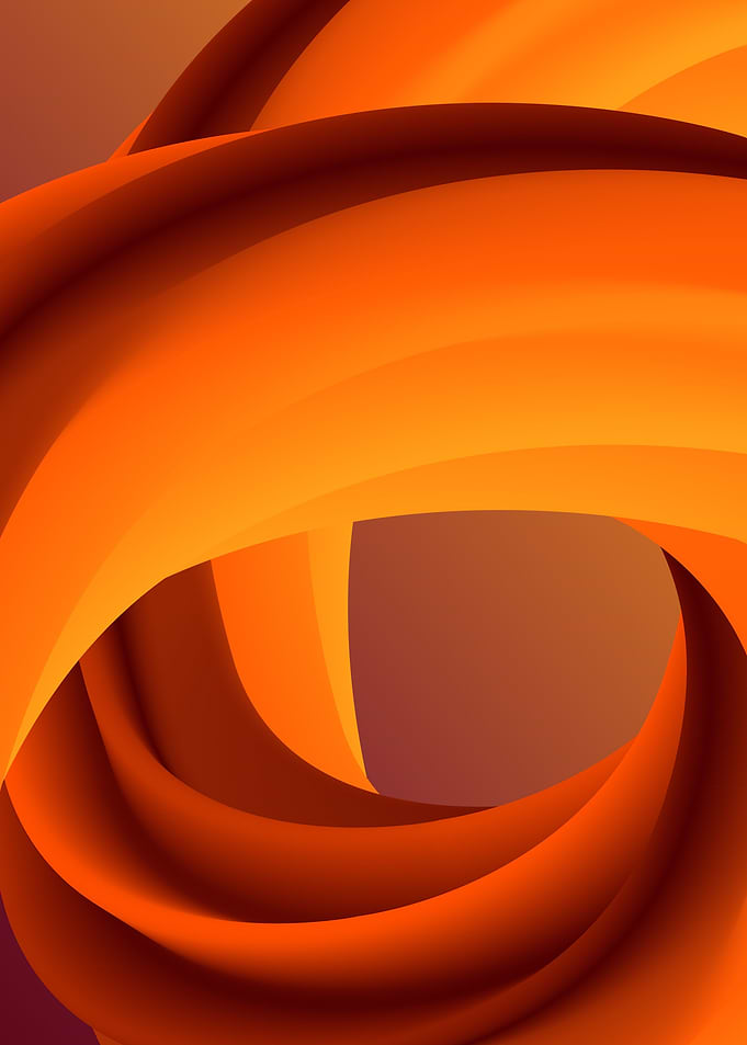 Abstract 3d orange flow
