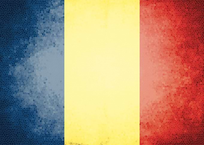 Romania vintage flag