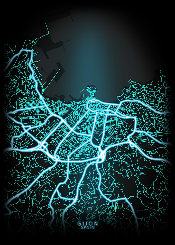 Gijon Spain City Map
