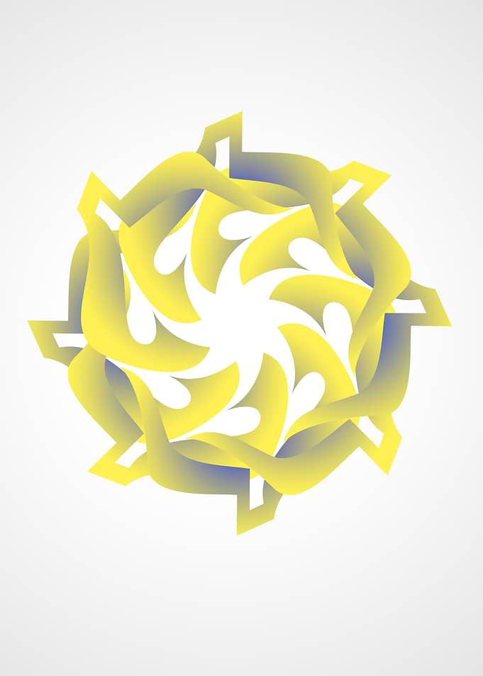 Abstract yellow turbine