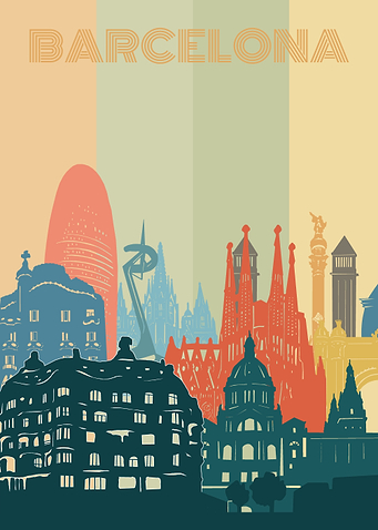 barcelona city retro