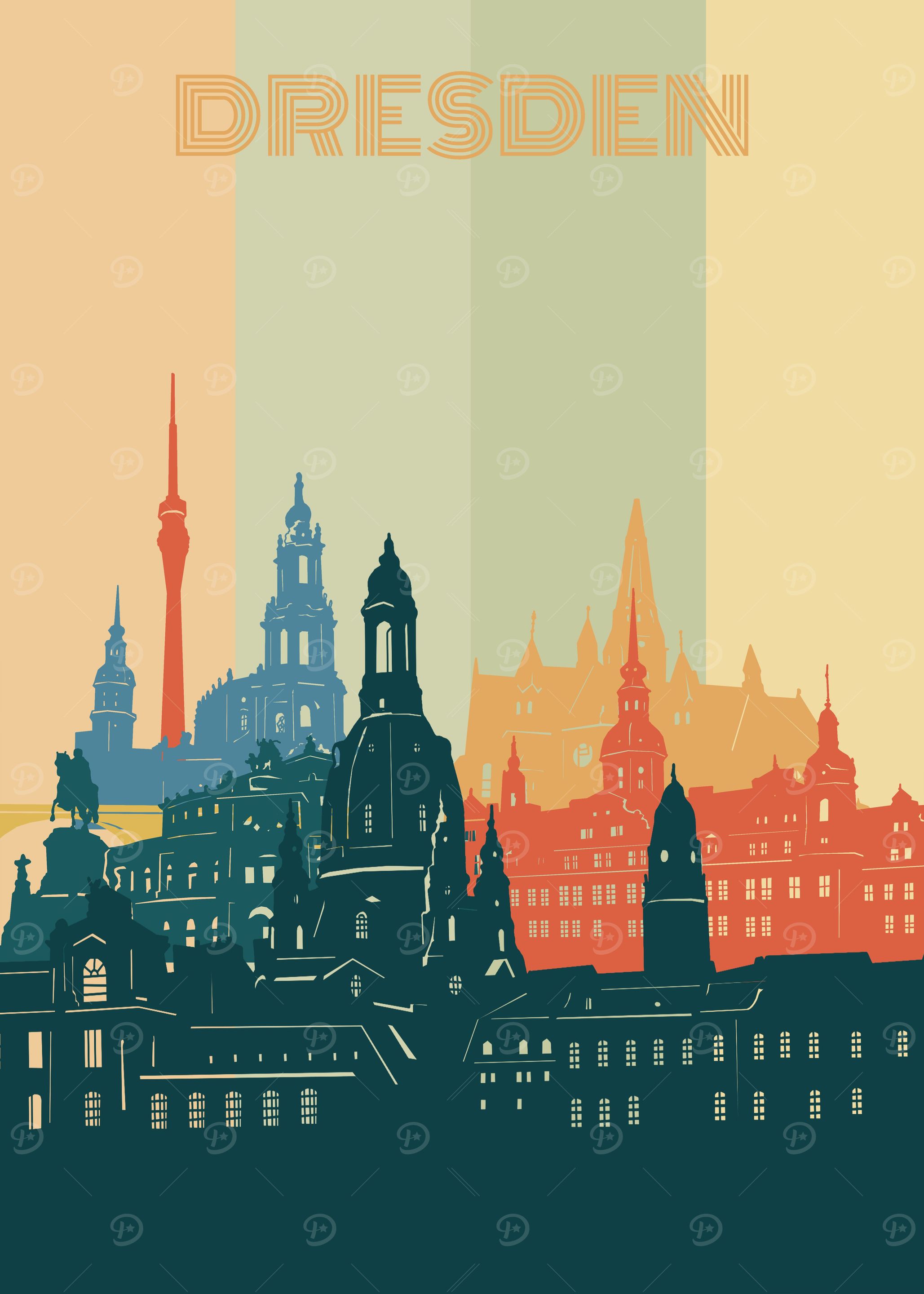 dresden city retro