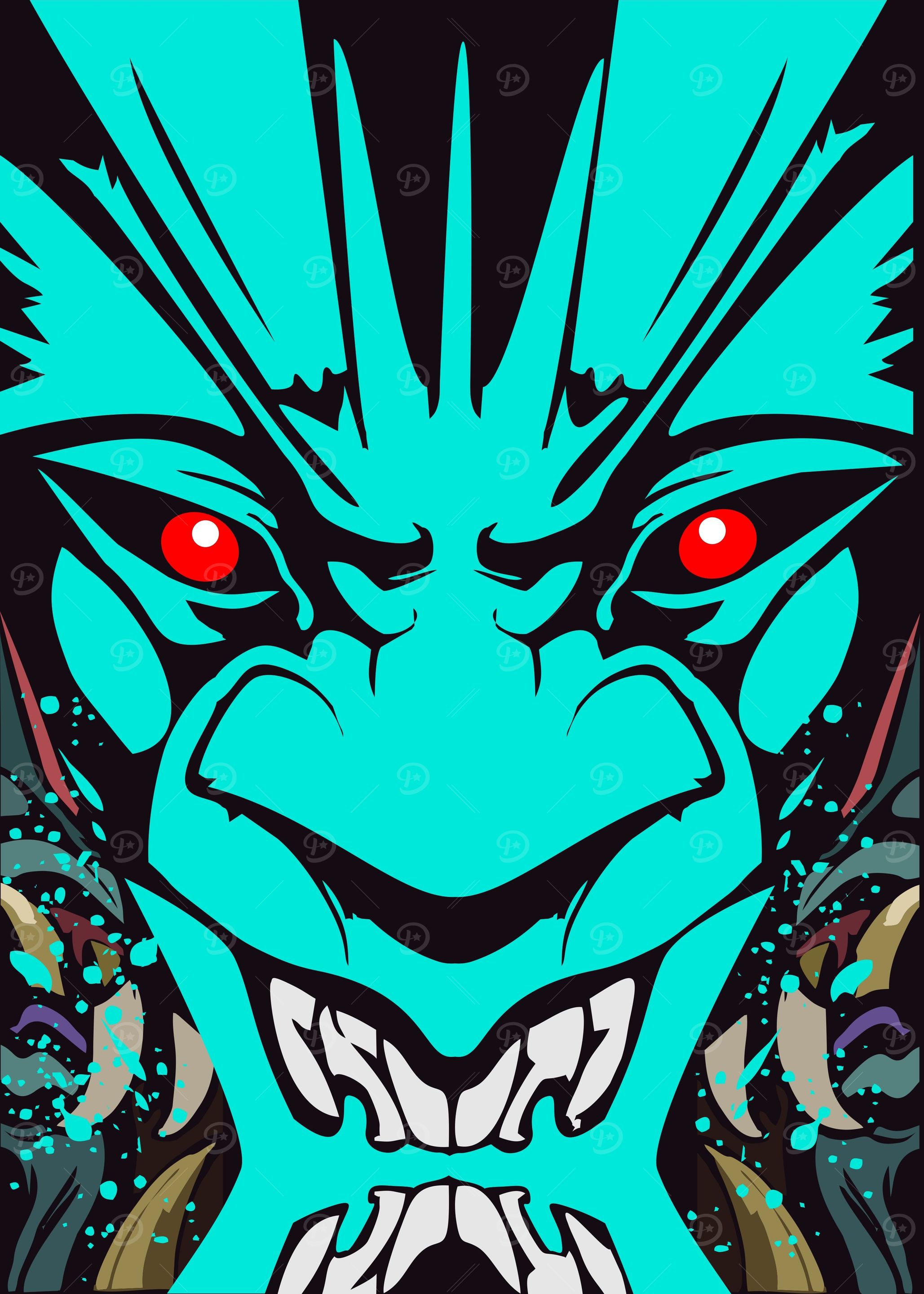 samurai monster green mask