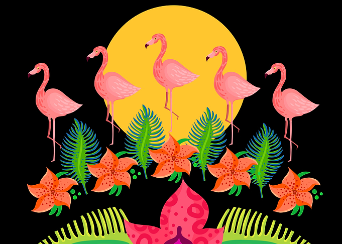 Exotic tropical colorful