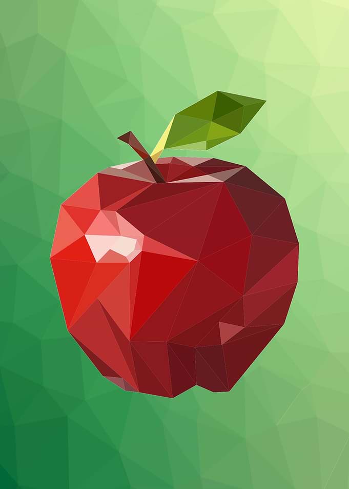 Apple Fruit in Polygon