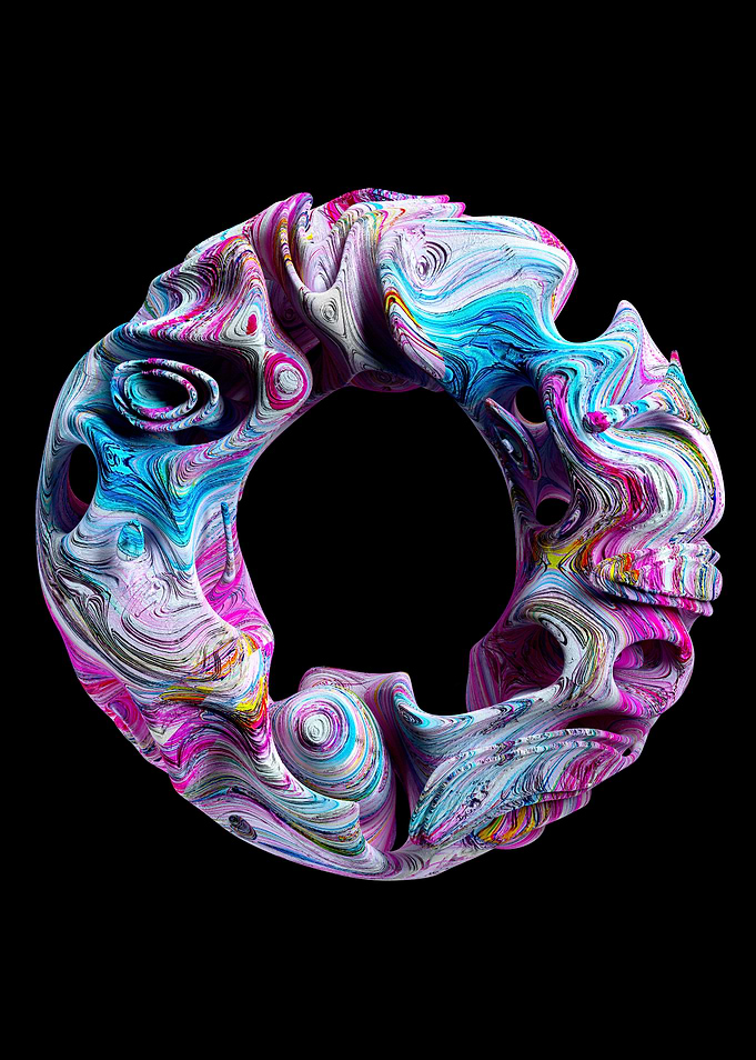 3d art with abstract ring