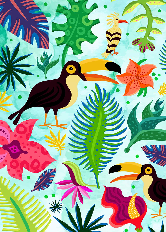 Exotic tropical colorful