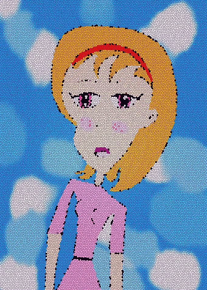 Blushing Girl Stain Glass