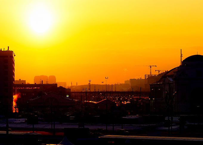 Railroad Terminal Sunset