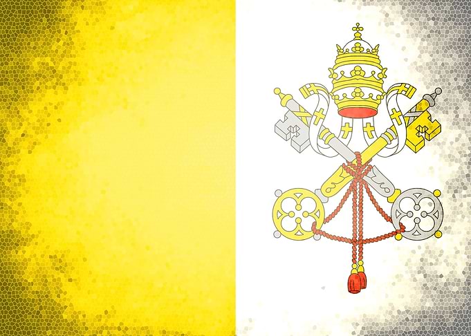 Vatican City vintage flag
