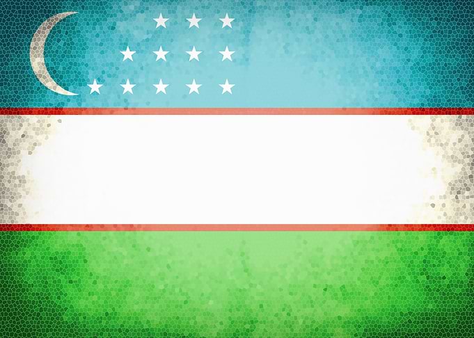 Uzbekistan vintage flag