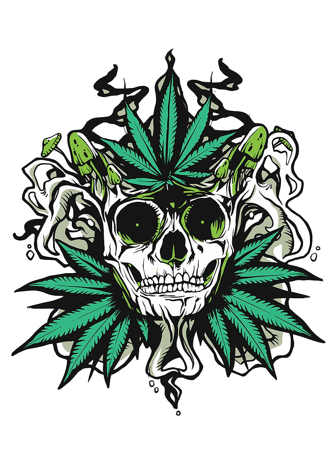 WEED SKULL THC MARIHUANA
