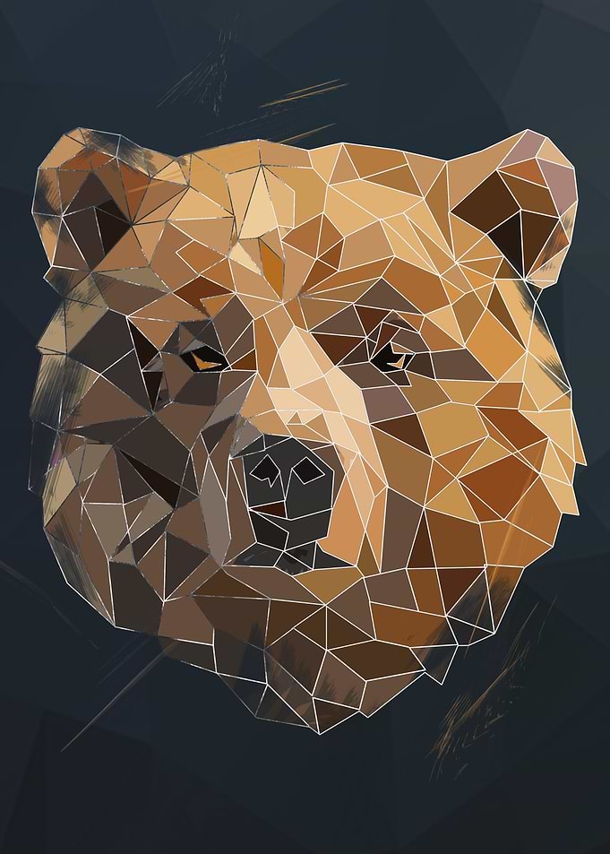 Bear Head Abstract Sketch