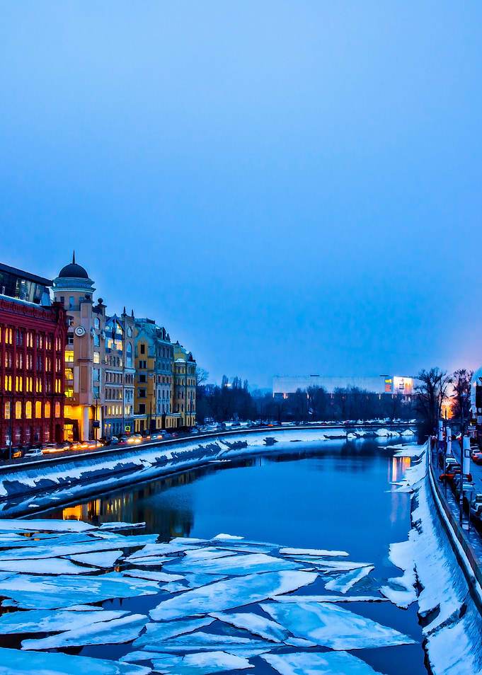 Moscow River Canal In Blue
