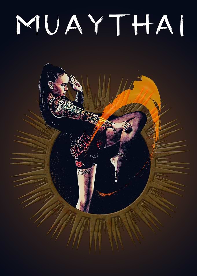 Muaythai Girl Sunburst Hit