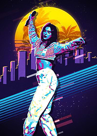Dua Lipa poster retro