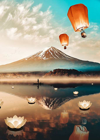 Sky Lanterns Flying in Sky