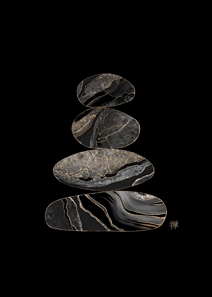 Zen Stones Black Marble