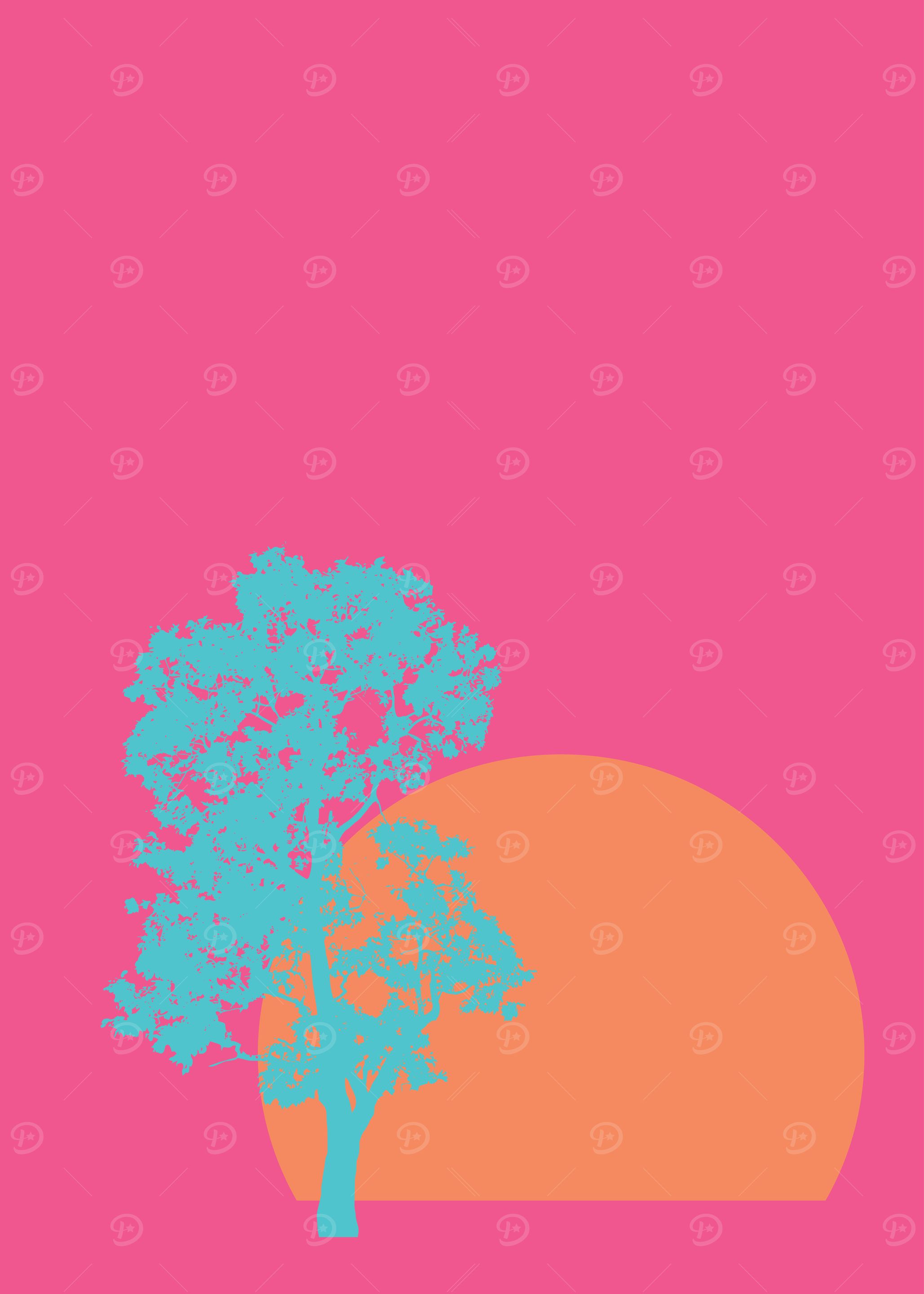 Neon Minimalist Tree Sun