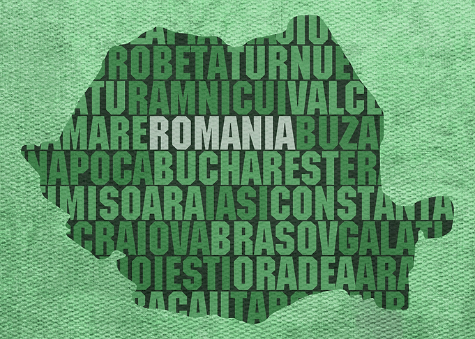 Romania Country Word Map