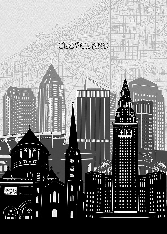 cleveland cityscape map