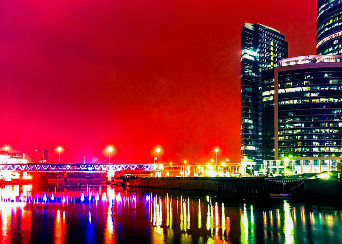 Red Night Cityscape