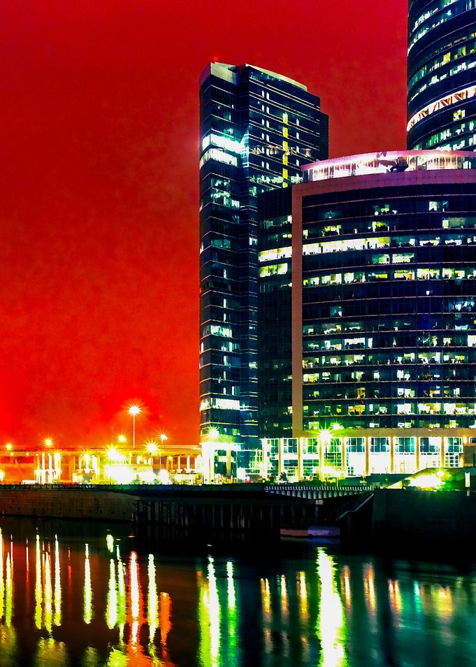 Red Night Cityscape