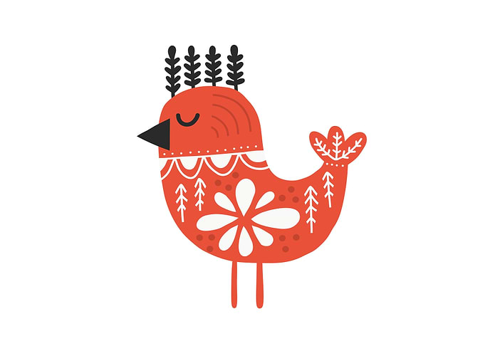 Bird Orange Pattern