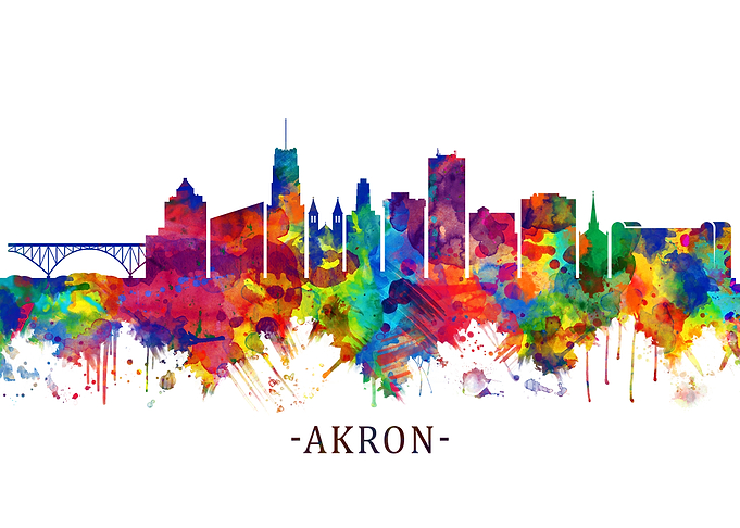 Akron Ohio Skyline