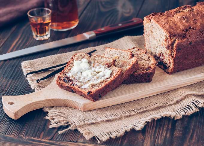 Loaf of banana bread