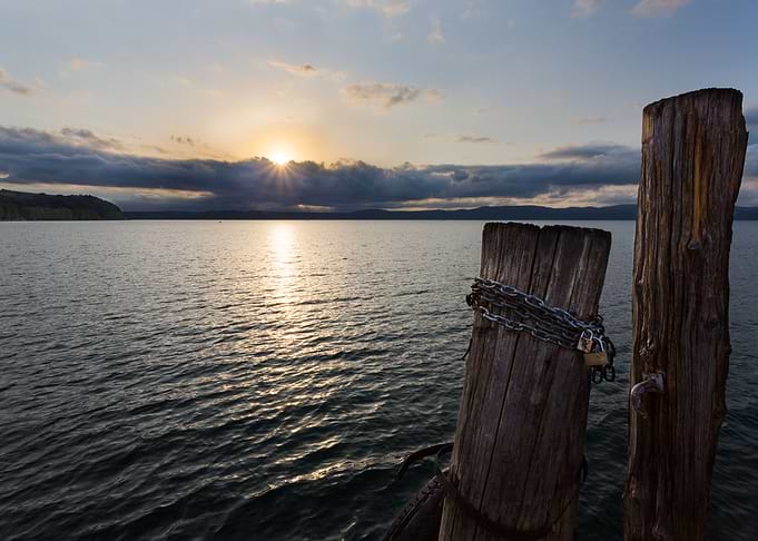 Sunset over Bracciano lake