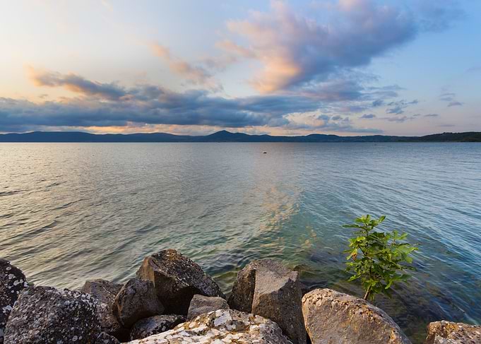 Sunset over Bracciano lake