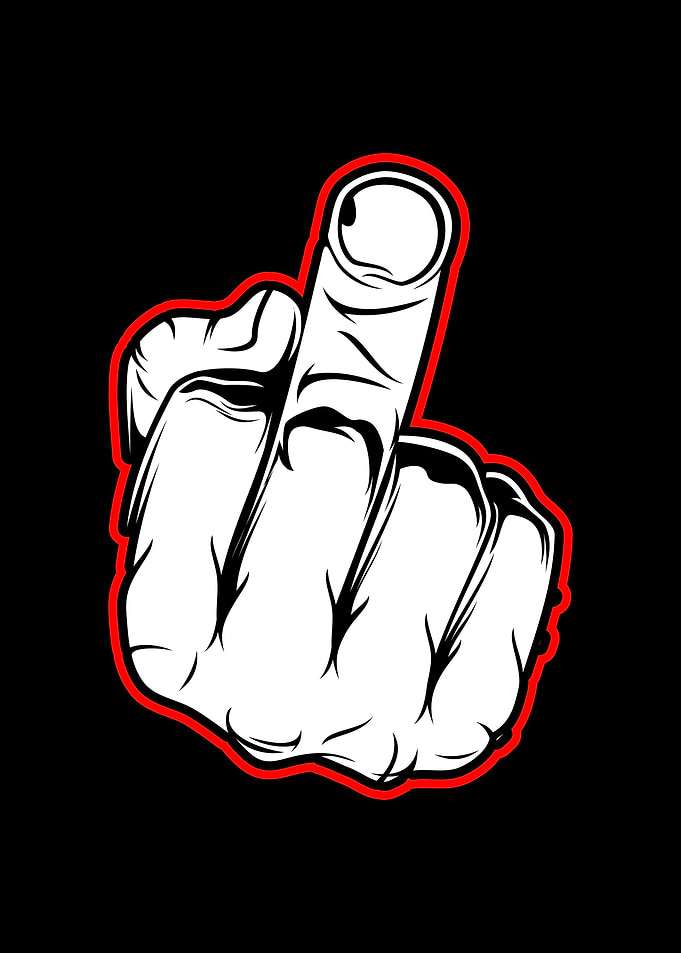 Hand middle finger