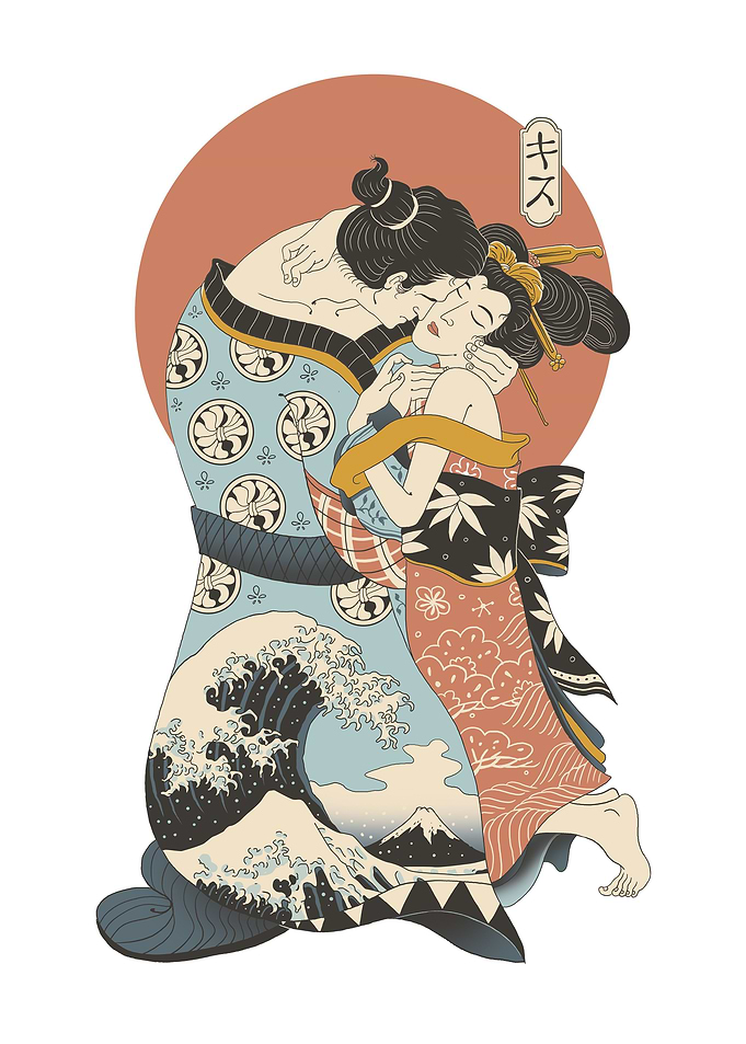The Kiss Ukiyo e