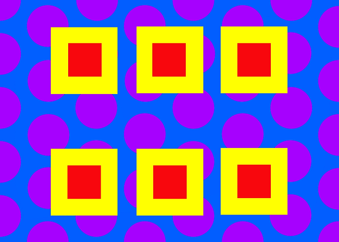 Yellow Squares on Circles