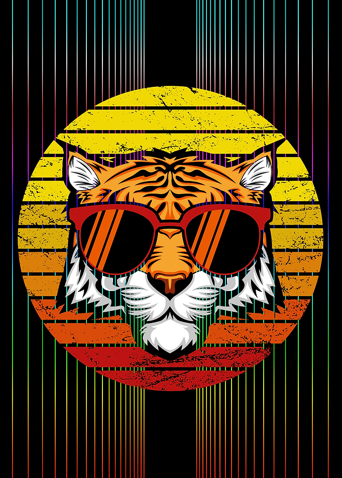 Retro Tiger Sunset
