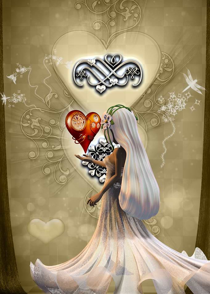 Girl with hearts