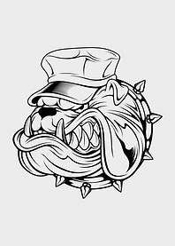 bulldog wearing hat