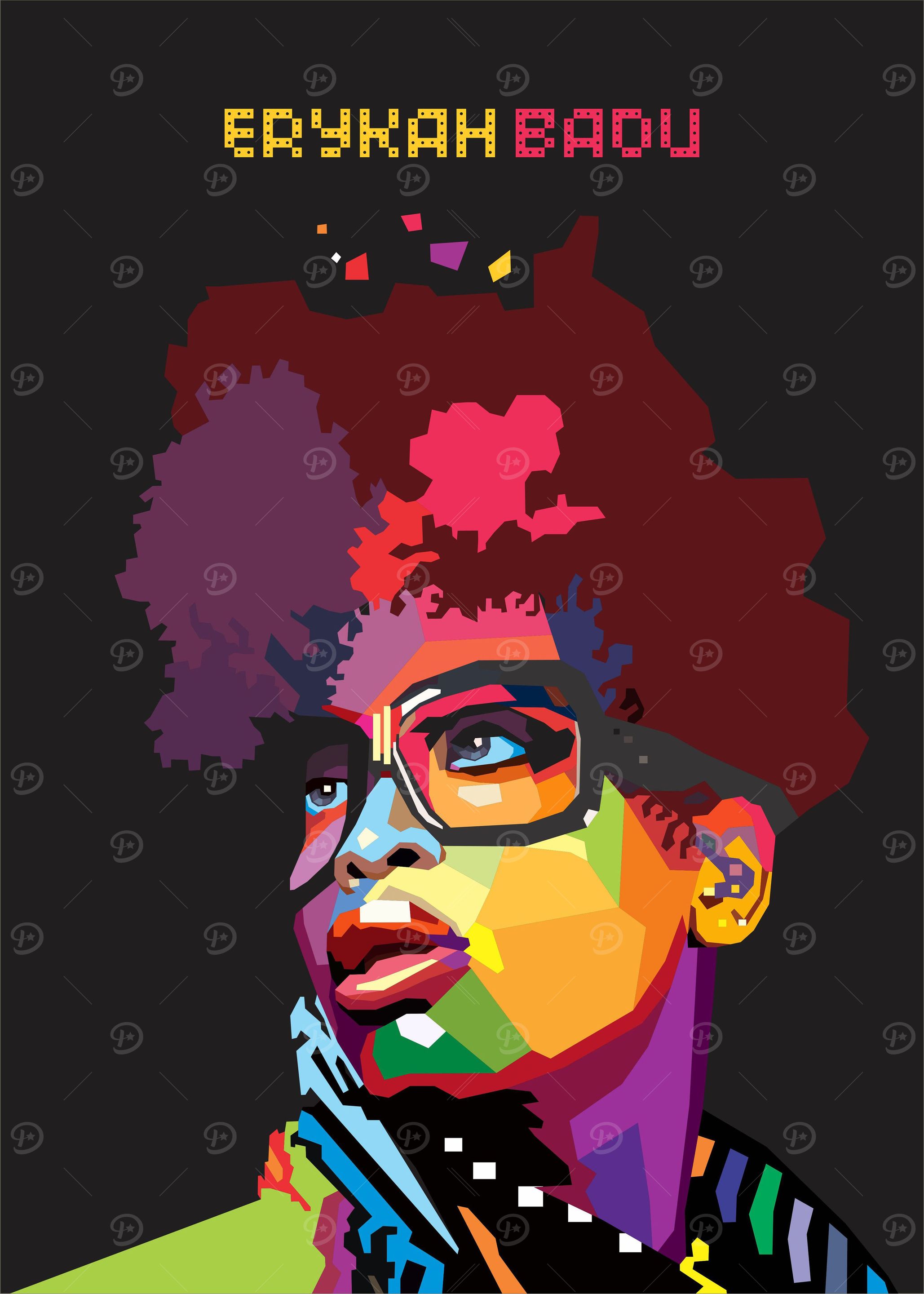 Erykah Badu Pop Art WPAP