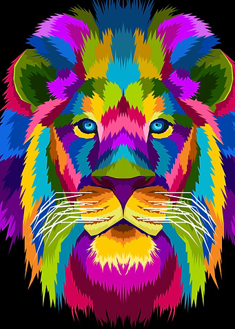 colorful lion