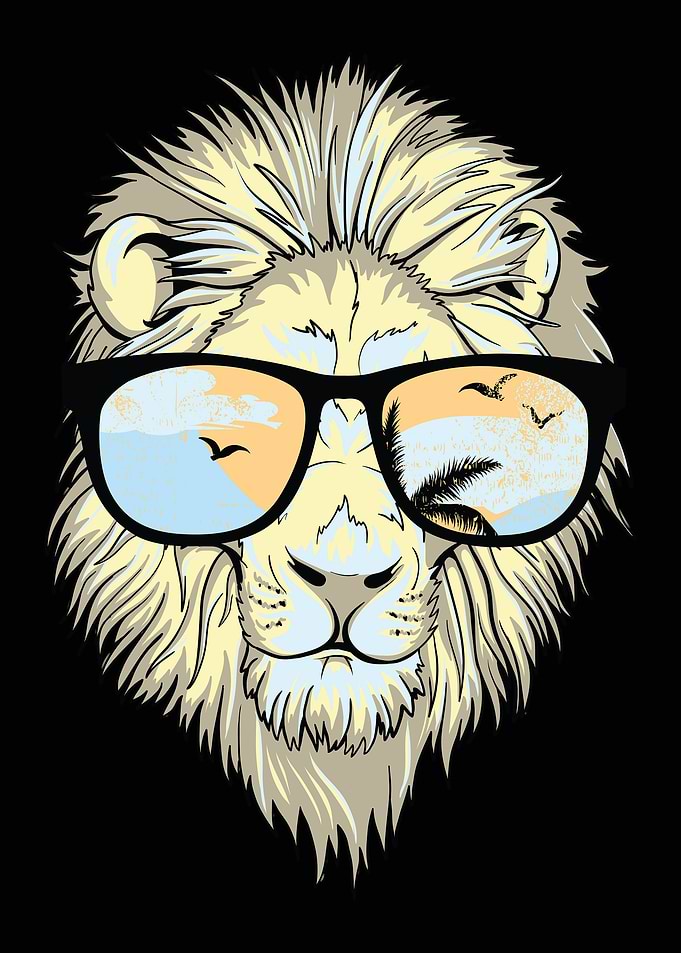 Lion with sunglasses