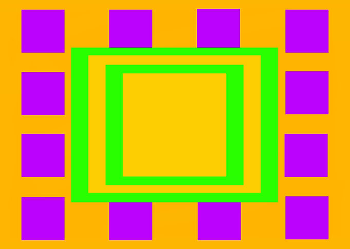 Green Rectangles on Gold