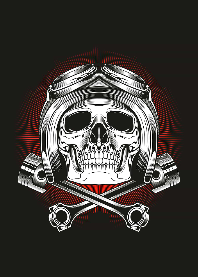 skull motor cycle