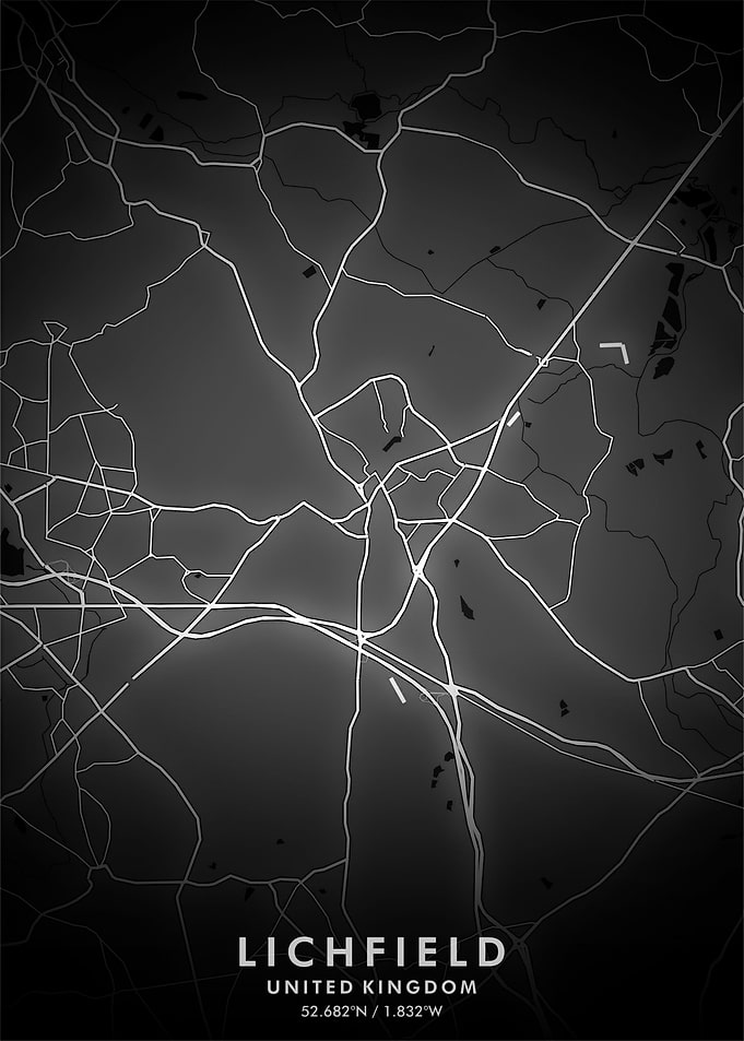 Lichfield Map Posters
