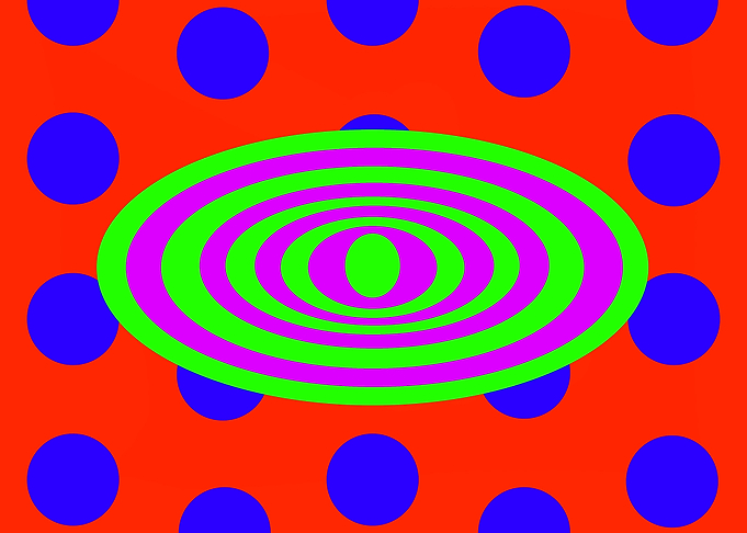 Green Elipse on Red